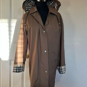 Burberry Tan Hooded Trench Coat